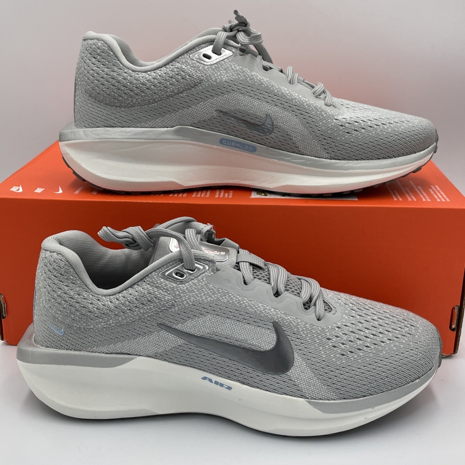 Nike Womens Air Winflo 11 Sz 7 Smoke Grey / Silver Running Shoes Fj9510-005 New